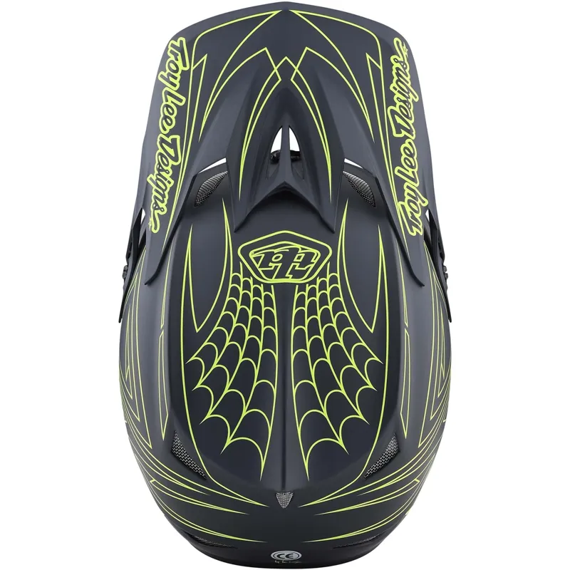 Troy Lee Designs D3 Fiberlite Full Face MTB Helmet Spiderstripe Yellow-4